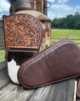 Yuma Cowhide and Tooled Leather 11" Carry Case