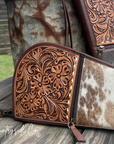 Yuma Cowhide and Tooled Leather 11" Carry Case