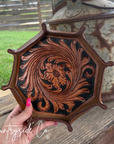 Tooled Leather Tray