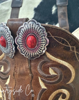 Concho Red Stone Earring