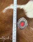 Concho Red Stone Earring