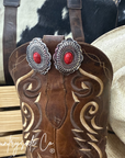 Concho Red Stone Earring