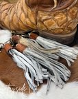 Cowhide Fringe Keychain Bag Charm
