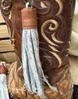 Cowhide Fringe Keychain Bag Charm