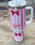 Pink Bow 40oz Insulated Tumbler Cup