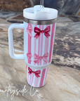 Pink Bow 40oz Insulated Tumbler Cup