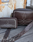 Boot Stitch Leather Purse and Wallet BUNDLE