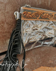 Harper Tooled Leather Clear Fring Purse, Festival Bag