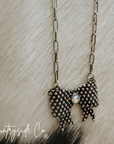 Trendy Bow Necklace with Jewel Accent