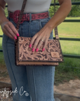 Countryside Charm Tooled Leather Clutch, Purse