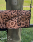 Countryside Charm Tooled Leather Clutch, Purse