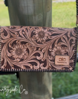 Countryside Charm Tooled Leather Clutch, Purse