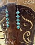 Princess Drop Earrings in Turquoise and White