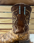 Princess Drop Earrings in Turquoise and White