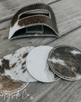 Handmade Cowhide Coaster Set by Countryside Co.