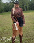 Bessie Cowhide Suede Fringe Purse by Countryside Co.