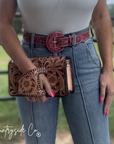 Countryside Charm Tooled Leather Clutch, Purse
