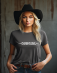 Cowgirl with Sheriff Stars Graphic Tee Shirt - Bourbon Cowgirl
