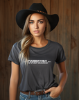 Cowgirl with Sheriff Stars Graphic Tee Shirt - Bourbon Cowgirl