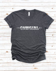 Cowgirl with Sheriff Stars Graphic Tee Shirt - Bourbon Cowgirl