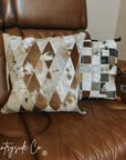 Diamond Cowhide Throw Pillow Cover