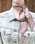 Cream and Brown Western Skinny Mini Wild Rag Scarf / Cowgirl Necktie