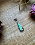 Teardrop Pendant with Kingman Turquoise – Option 3 – Sterling Silver – Native Made by SF – Fits 5mm