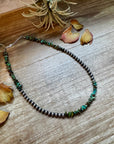 Sterling Silver Pearl & Turquoise Necklace – 16" + Extender