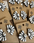White Concho Stud Earrings