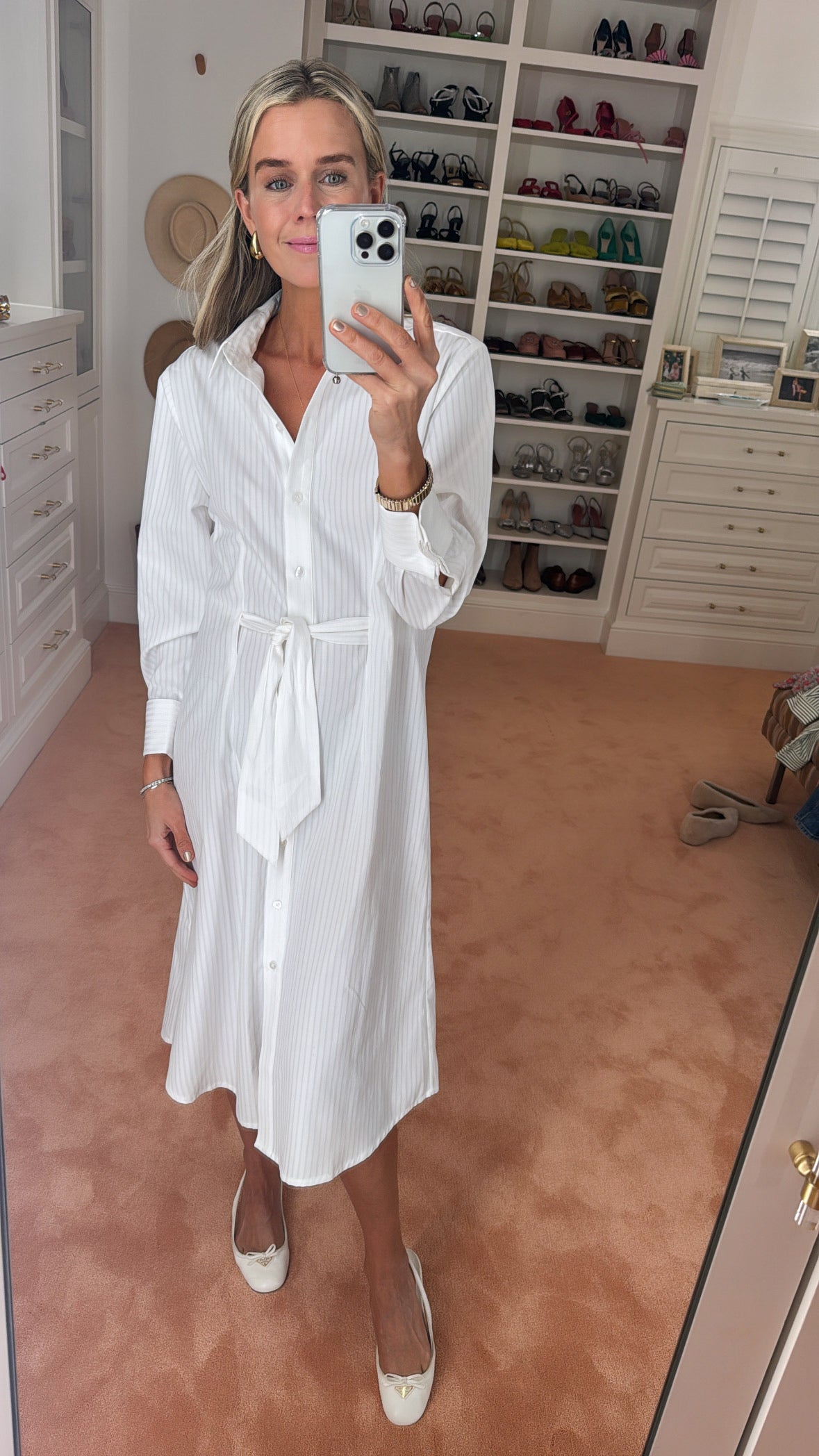 MASON'S DAUGHTER | Sutton Shirtdress, White/Tonal Stripe