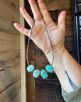 Amazonite Peruvian choker and Sterling Silver Pearls