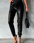 Leather Skinny Tapered Pants