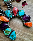 Multi Stone Squash blossom with matching earrings