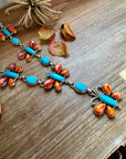 Massive Butterfly Necklace – Kingman Turquoise & Spiny Oyster – 32.5 Inch