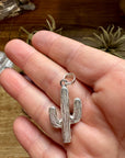 Cactus Pendant with White Opal – Sterling Silver – Fits 4mm Pearls