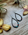 Teardrop Earrings – Sterling Silver Pearl & Sea Sediment