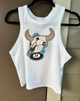 Retro Longhorn Cropped Tank