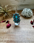 Long Ring- adjustable - Kingman turquoise ring and sterling silver