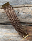 Gold Band and Bead Fashion Bracelet XI123