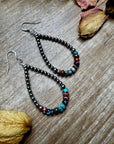 Teardrop Earrings – Sterling Silver Pearl & Sea Sediment