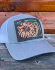 Daisy Leather Patch Trucker Cap