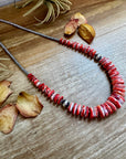 Red-Orange Spiny Oyster Graduated Necklace – 23"