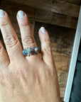 Band Ring - Size 7 - Pink Dahlia & sterling silver