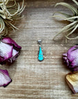 Teardrop Pendant with Kingman Turquoise – Option 2 – Sterling Silver – Native Made by SF – Fits 5mm