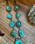 Royston turquoise necklace lariat and earrings set