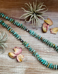 28.5-Inch Faceted Freeform Turquoise Necklace with Sterling Accents – Handmade Statement Piece