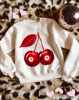 Leopard Cherries TEE or CREWNECK