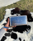Silver Foil Leather Boot-Stitch Women’s Wallet