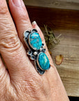 2-Stone Turquoise Adjustable Ring – Native Made
