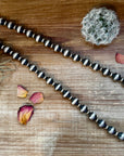 35 inch necklace - 14 mm & 10 mm saucer Sterling Silver Pearls